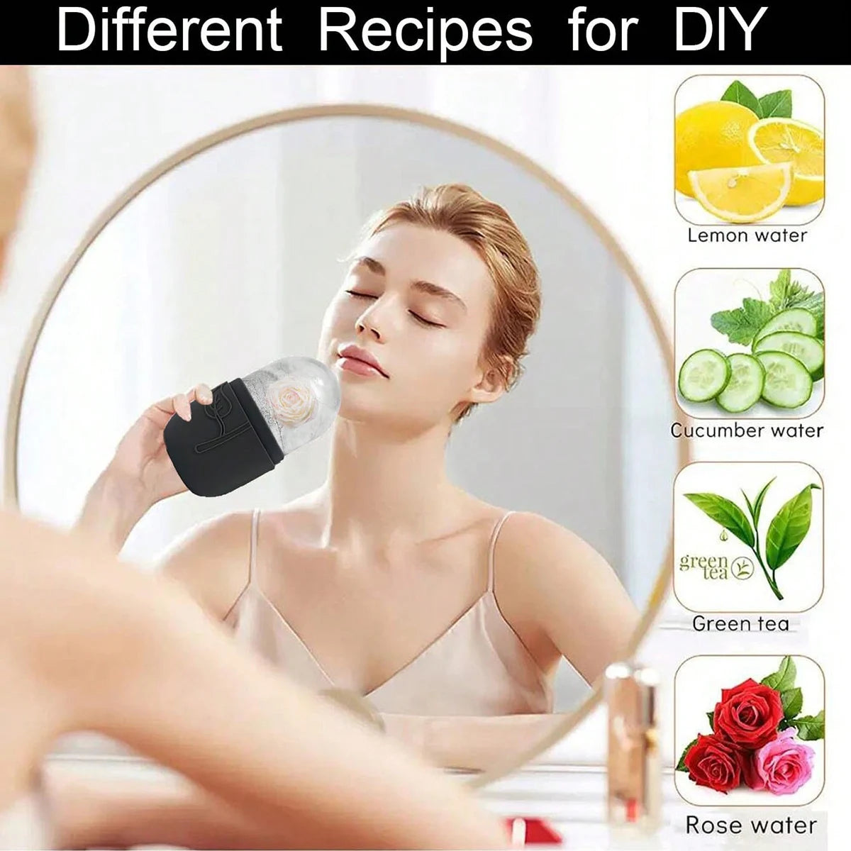 Three-Piece Ice Surface Roller Set - Facial Skin Care Ice Roller Set, Facial Massage Tools, Silicone Ice Surface Roller, Gua Sha